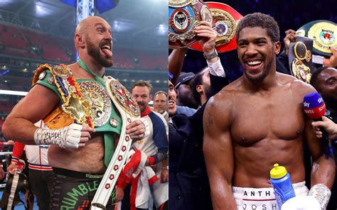 Anthony Joshua és Tyson Fury a szerződés aláírásakor