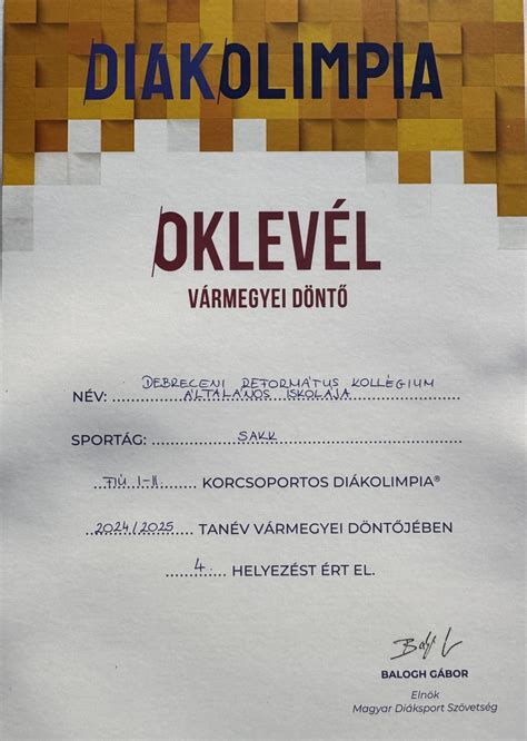 Diákolimpia éremátadó ceremónia
