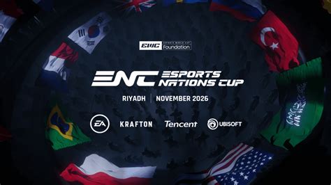 Az Esports Nations Cup (ENC) logója és a globális esport térkép