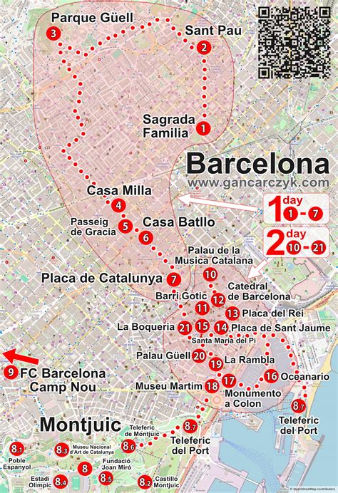 Interaktív térkép Barcelona látnivalóival és stadionokkal