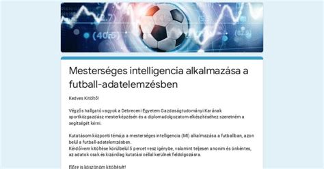 Mesterséges intelligencia a futball taktikában és elemzésben