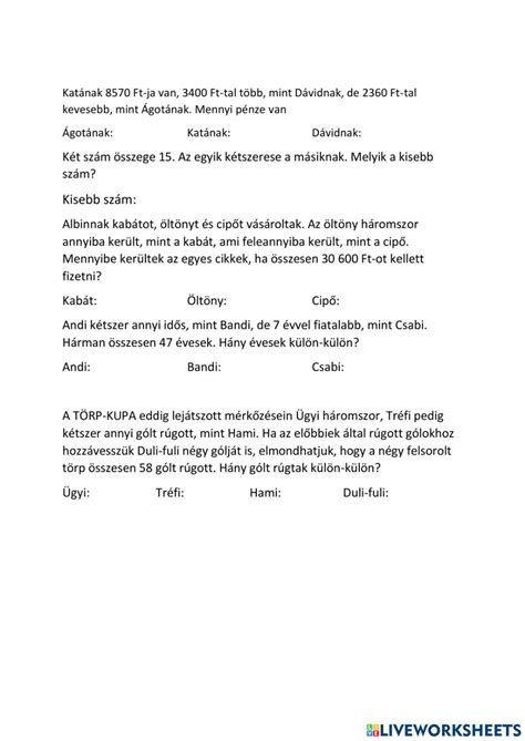 Szöveges feladat megoldási lépéseinek folyamatábrája