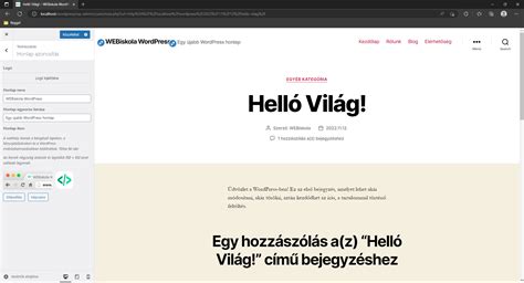 Betűtípus testreszabása a WordPress Customizerben