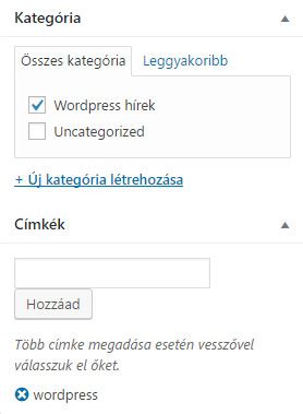 Bejegyzés kategória létrehozása WordPressben