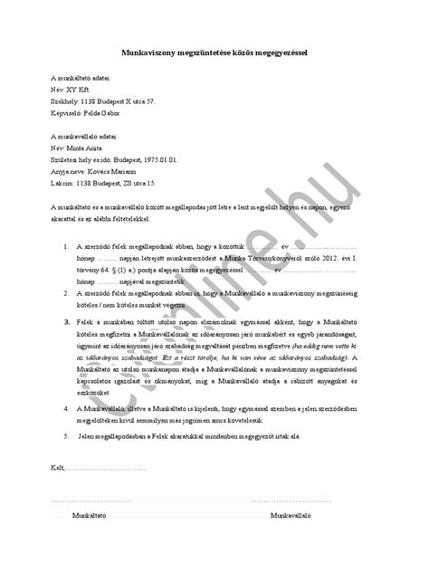 Munkaviszony megszüntetési módjai
