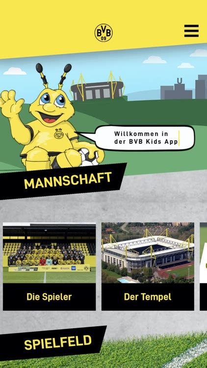 BVB Kids App felület