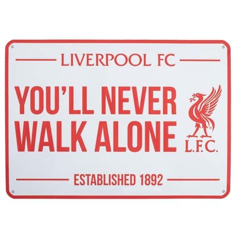 A Liverpool FC You'll Never Walk Alone felirata az Anfield stadionban