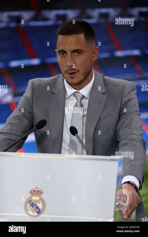 Eden Hazard during his presentation at Real Madrid