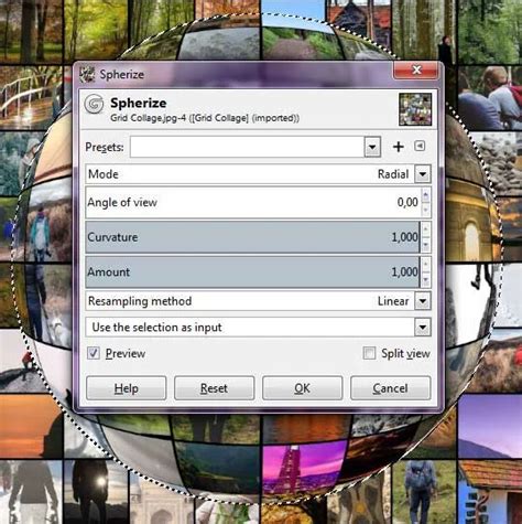 Spherize filter alkalmazása focilabdán Photoshopban