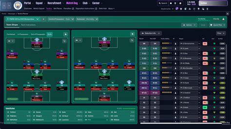 FM26 játékmenet képernyő