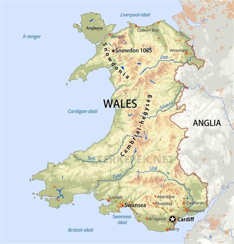 Wales térképe
