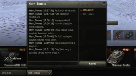 World of Tanks játékos jelentési felület