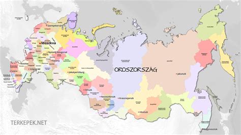 Oroszország térképe Szentpétervár kiemeléssel