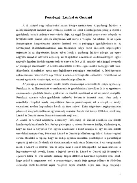 Pestalozzi „Lénárd és Gertrúd” című regényének korabeli kiadása