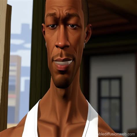 Carl Johnson súlyzózás közben egy konditeremben