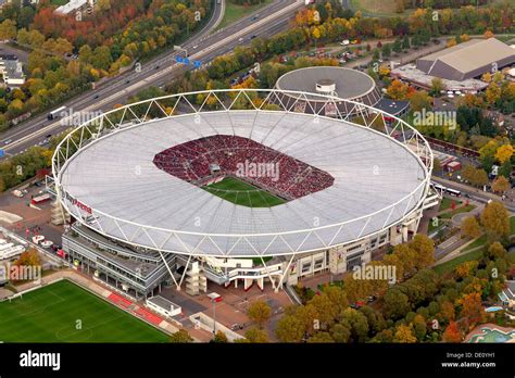 A BayArena stadion látképe