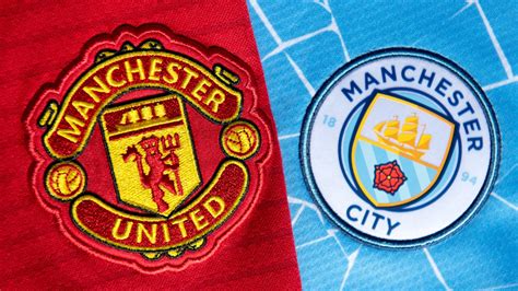 Manchester United és Manchester City logók a derbi szimbólumaként