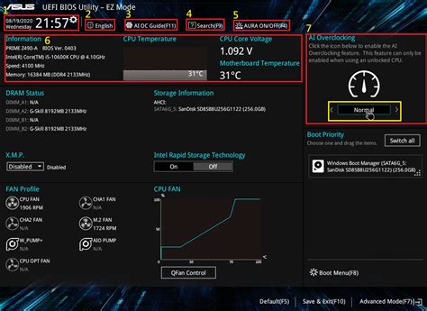 ASUS UEFI BIOS EZ Mode felület