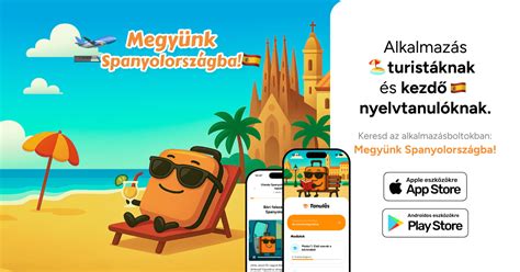Mobilapplikáció képernyője spanyol nyelvtanuló játékkal