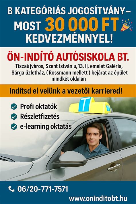 Az Ön-Indító Autósiskola képzési kategóriái