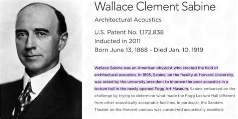 Wallace Clement Sabine, az akusztika úttörője