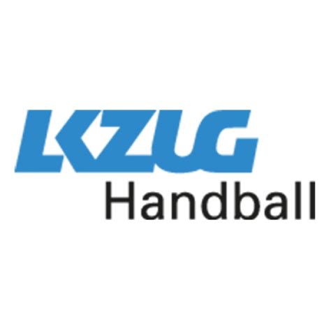 Az LK Zug Handball csapatának logója és a csapat játékosai akció közben
