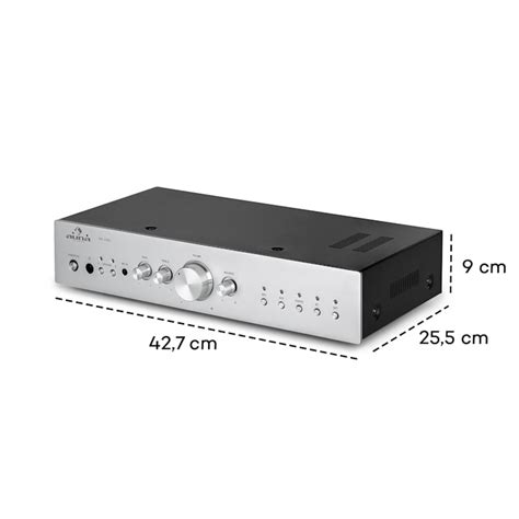 hifi erősítő előlapja szabályzókkal
