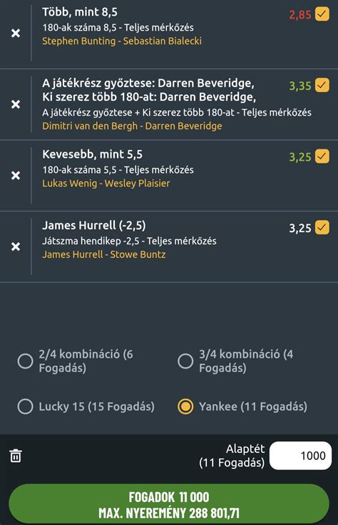 Félidő/Végeredmény fogadási szelvény permutációja