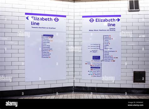 Térkép az Elizabeth vonalról a Liverpool Street állomáson