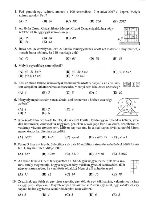 Példa feladat a Zrínyi Ilona Matematika verseny korábbi feladatsoraiból