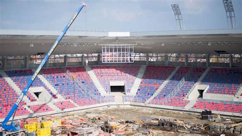 A Sóstói Stadion építési munkálatai belülről