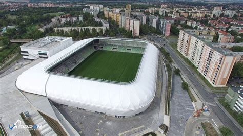 A Haladás Sportkomplexum építése drónfelvételen