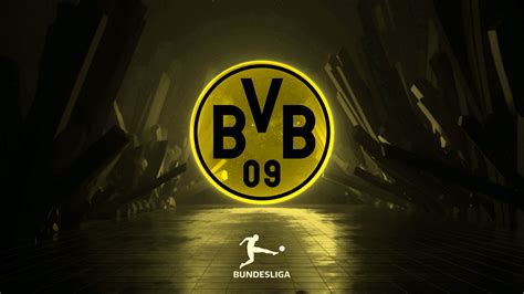 Borussia Dortmund futballcsapat címerekkel és trófeákkal