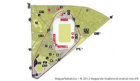 Térkép a Nagyerdei Stadion helyszínével és megközelítési lehetőségeivel.