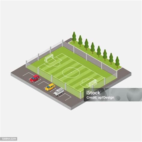 Futballpálya és stadion este, reflektorfényben