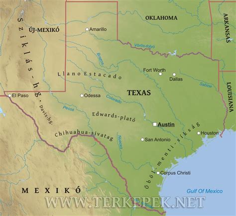 Texas állam térképe