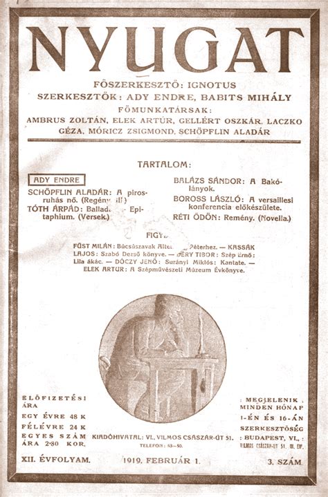 A Nyugat folyóirat egyik régi száma