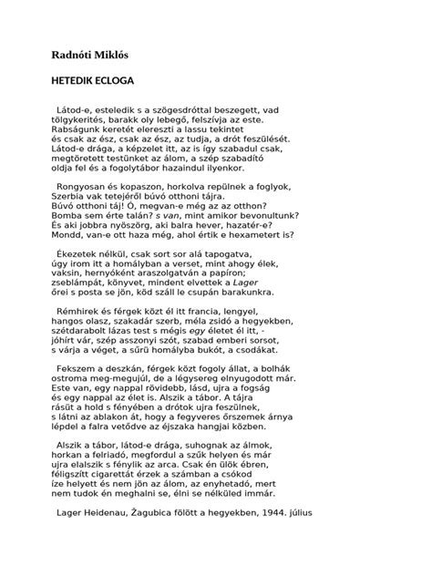 Illusztráció Radnóti Hetedik eclogájához